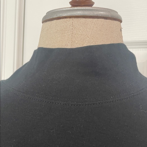 Jones New York Black long sleeve Top mock turtleneck 100% cotton Jersey size 2X - Picture 2 of 9